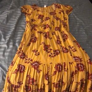Old navy midi dress - bright yellow floral